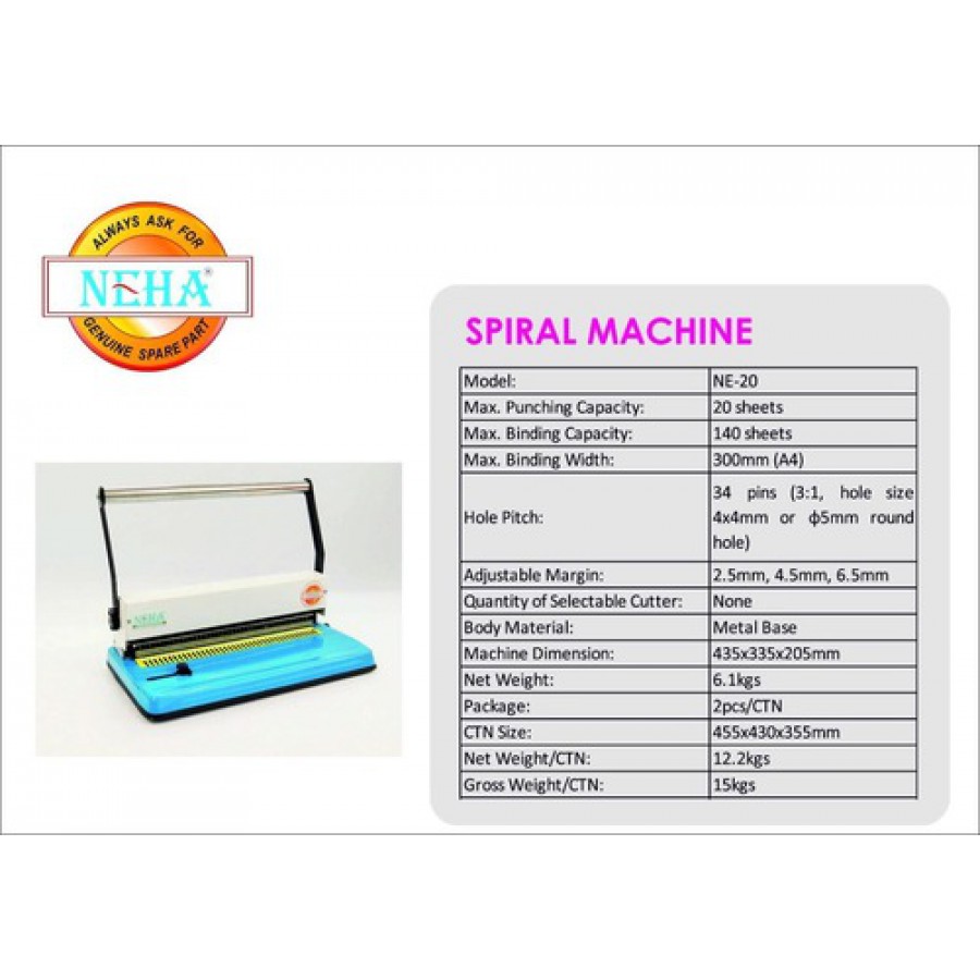 Light Weight Spiral Binding Machines Per Unit Bhakti Enterprises