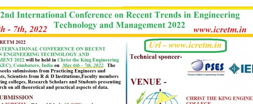 2ND INTERNATIONAL CONFERENCE ON RECENT TRENDS IN ENGINEERING TECHNOLOGY ...