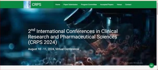 CRPS 2024, 2nd International Conferences in Clinical Research and Pharmaceutical Sciences (CRPS 2024)