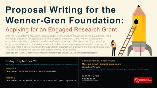 SOAS GLOCAL and Wenner-Gren Foundation Workshop - Applying for an Engaged Research Grant