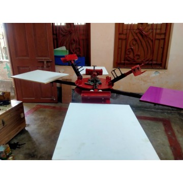 4 Color 4 Station Screen Printing Machine Micro Adjustable