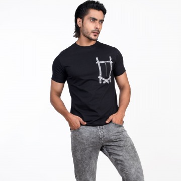 Less is more slim fit graphic pocket tee