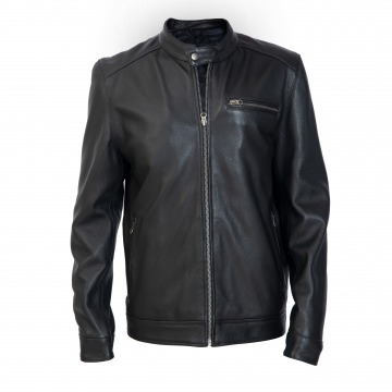 Classic Black Biker Leather Jacket