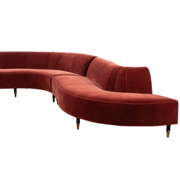 Vintage Mid-Century Modern Curved Sofa in the Style of Vladimir Kagan