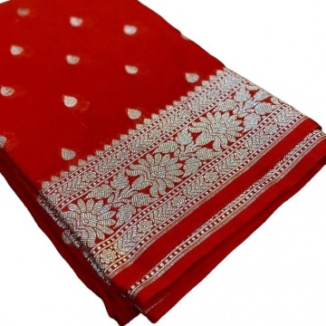 Shivaratna gorgette saree with zari work