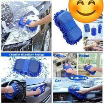 Microfiber Cash Washing Sponge With Hand Belt On Back Side